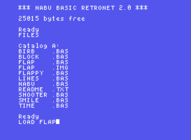 NABU BASIC RETRONET